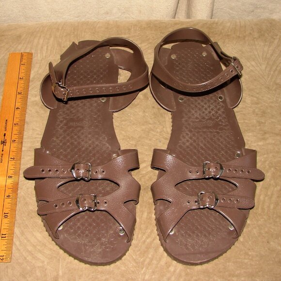 Rare Vtg Kaydees PVC Men\'s SANDALS \'Jumbo\' Sz 16 US, New Zealand, Ca. 1960\'s main image 6